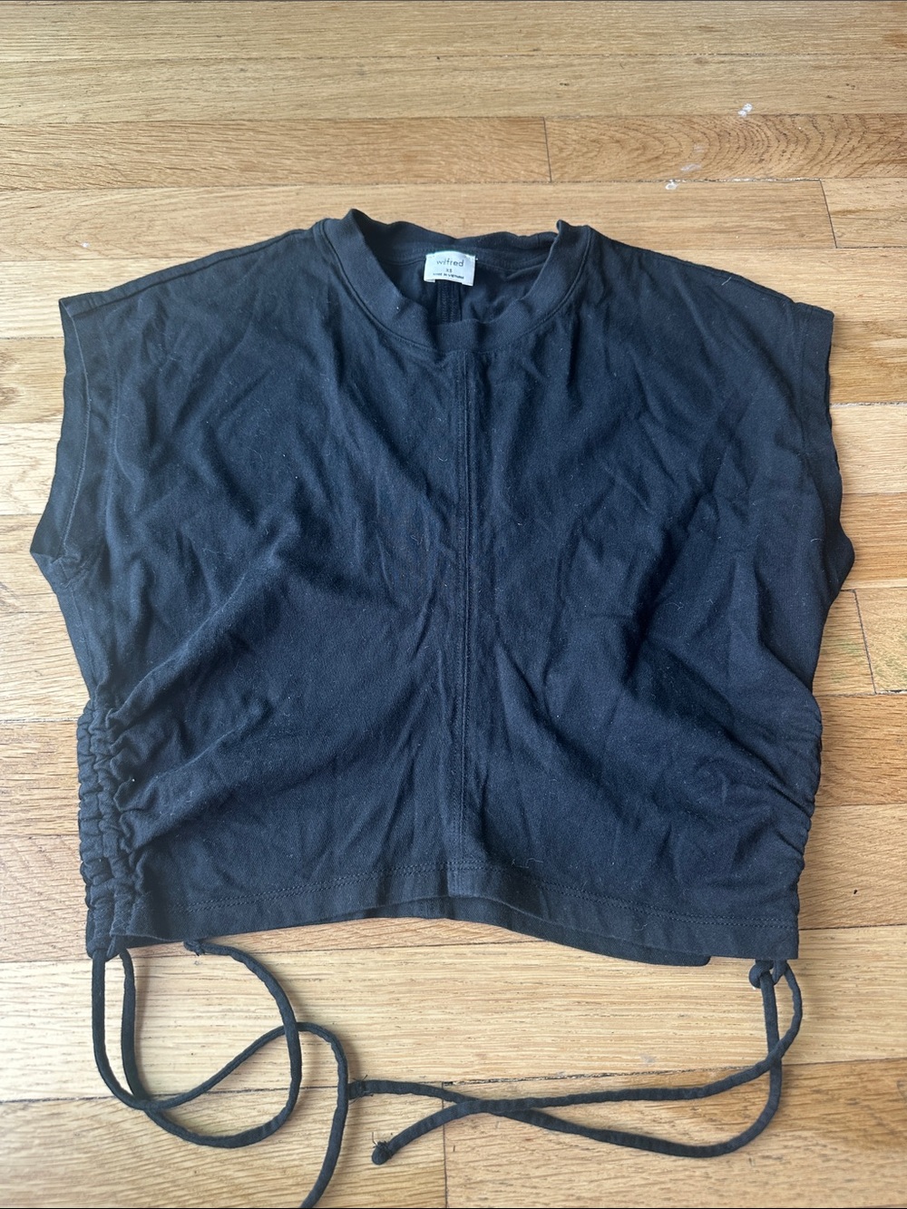 Wilfred Black Drawstring Cropped Tank Top - Women